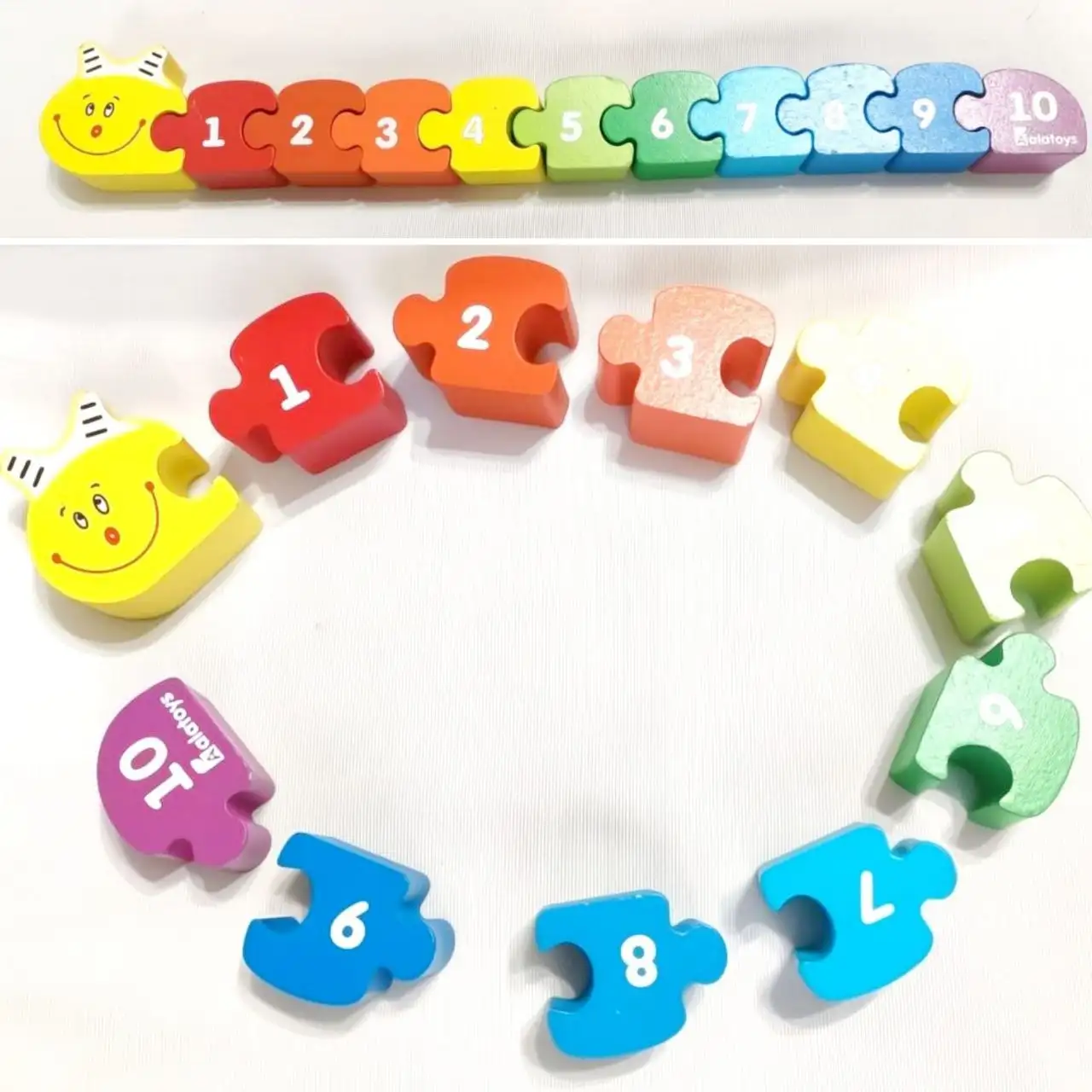 Деревянный сортер-гусеница для изучения цифр - Развивающие игрушки (Товары для детей) в Некрасовка