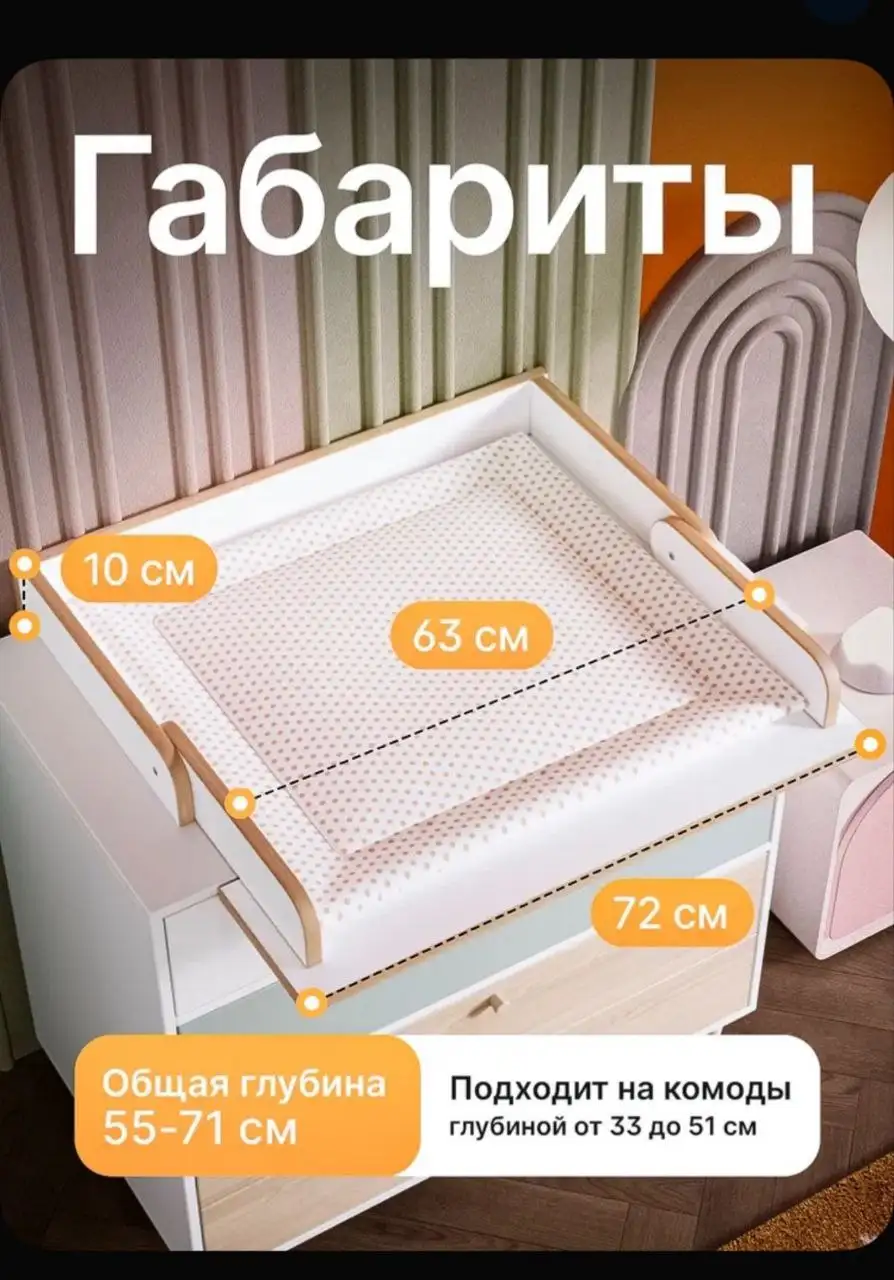 Пеленальная доска на комод с матрасиком - Пеленальные доски (Товары для детей) в Люберцы