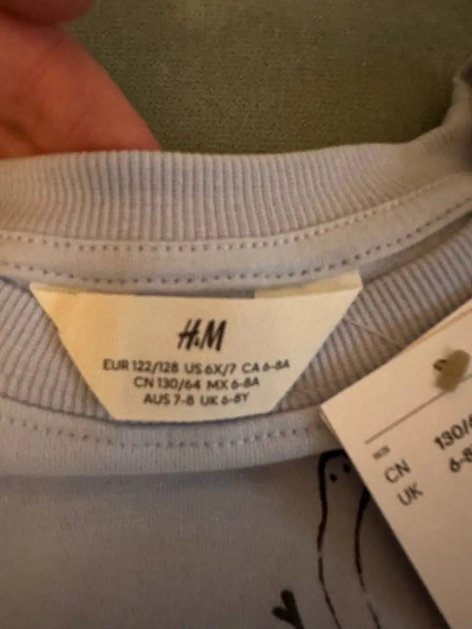 Детский свитшот H&M голубой 6-8 лет - Детская одежда (Одежда) в Люберцы