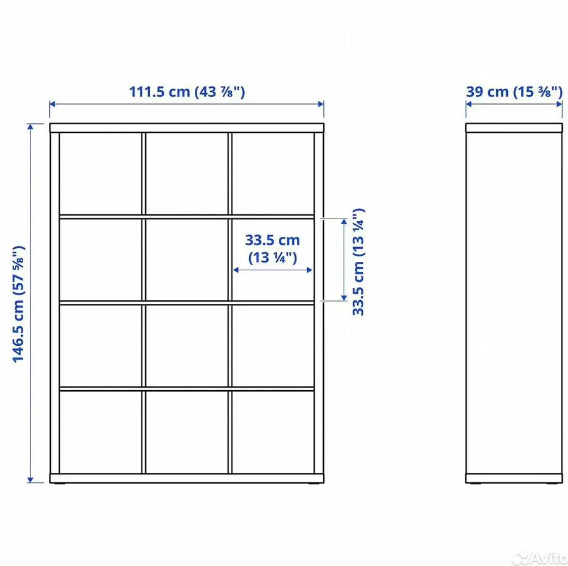 Стеллаж IKEA Каллакс 12 ячеек белый - Для дома и дачи в Люберцы
