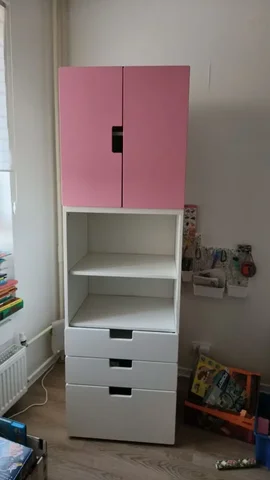 Шкаф стеллаж детский IKEA STUVA белый с розовым - Куртки и комбинезоны в Москва