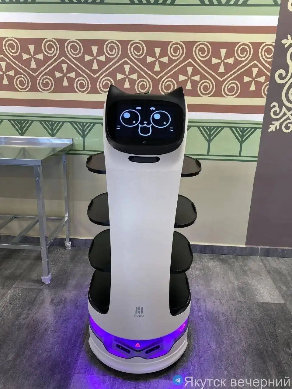 Робот-официант BellaBot в школьной столовой - Барахолка в Якутск
