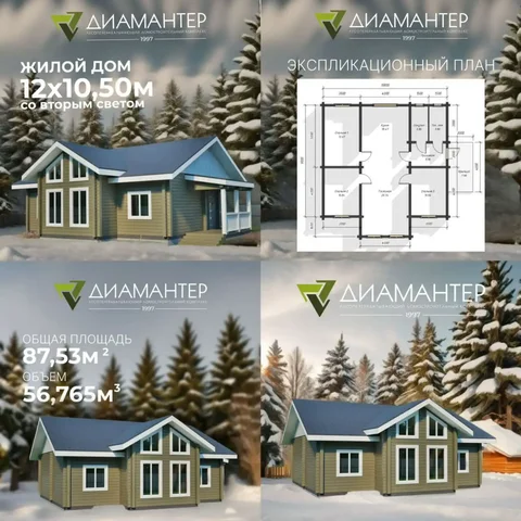 Домокомплект дома из профилированного бруса 87.53 м² - Недвижимость в Якутск