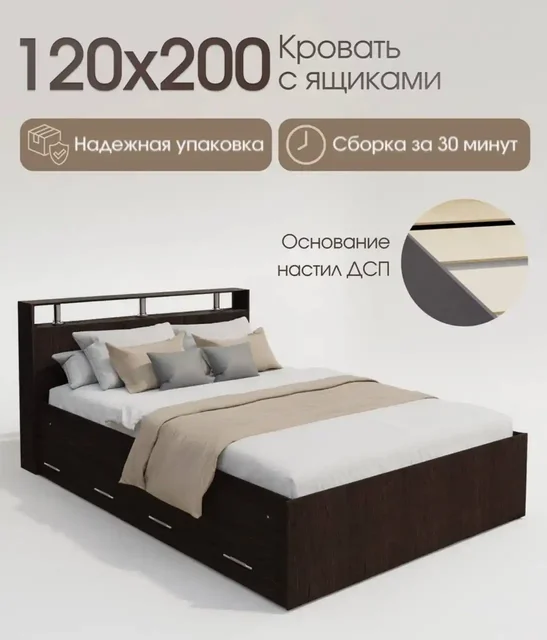 Продается б/у кровать с матрасом и выдвижными ящиками - Для дома и дачи в Ростов-на-Дону