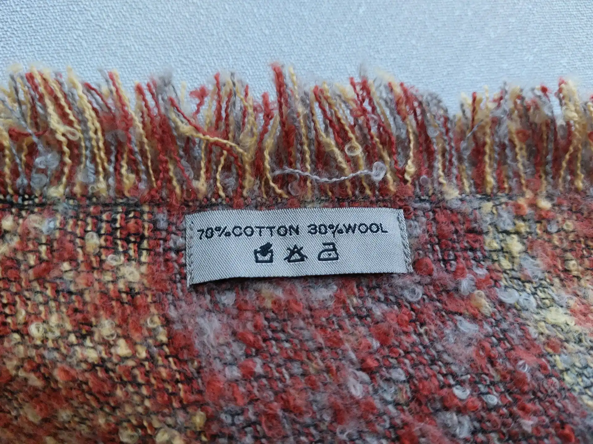 Новый палантин из натуральной шерсти и хлопка