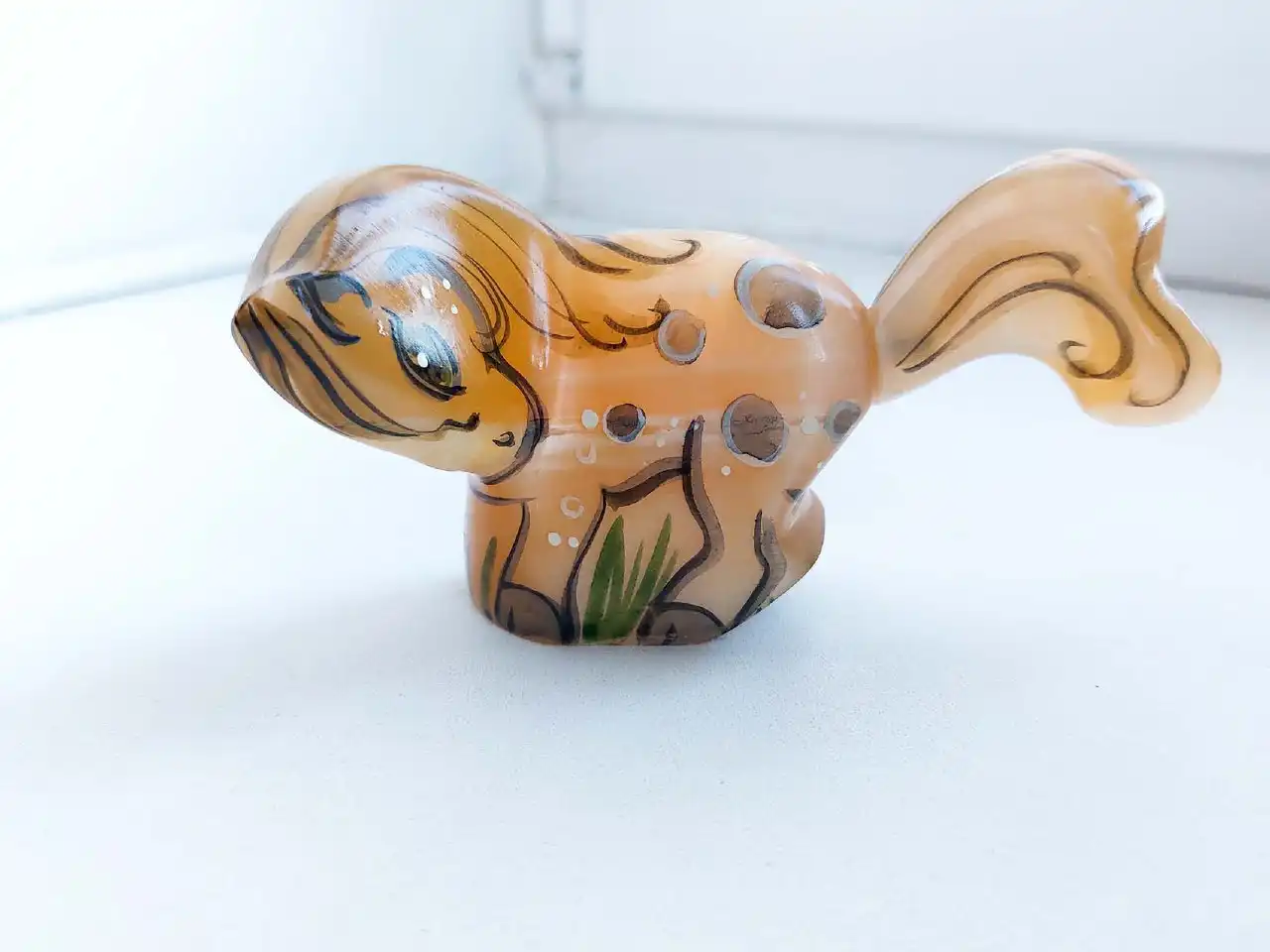 Фигурка Лошадь из натурального камня селенита