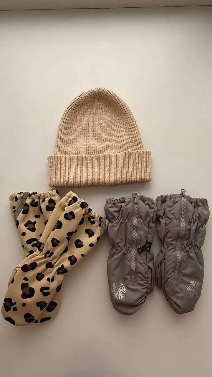 Детская одежда: шапка Minidino и флисовые краги - Одежда (Товары для детей) в Томск