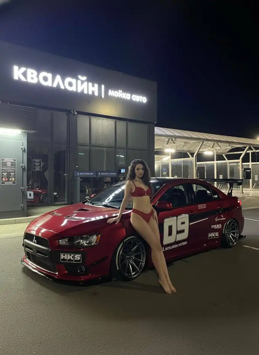 Услуга добавления девушки к фото автомобиля для продажи