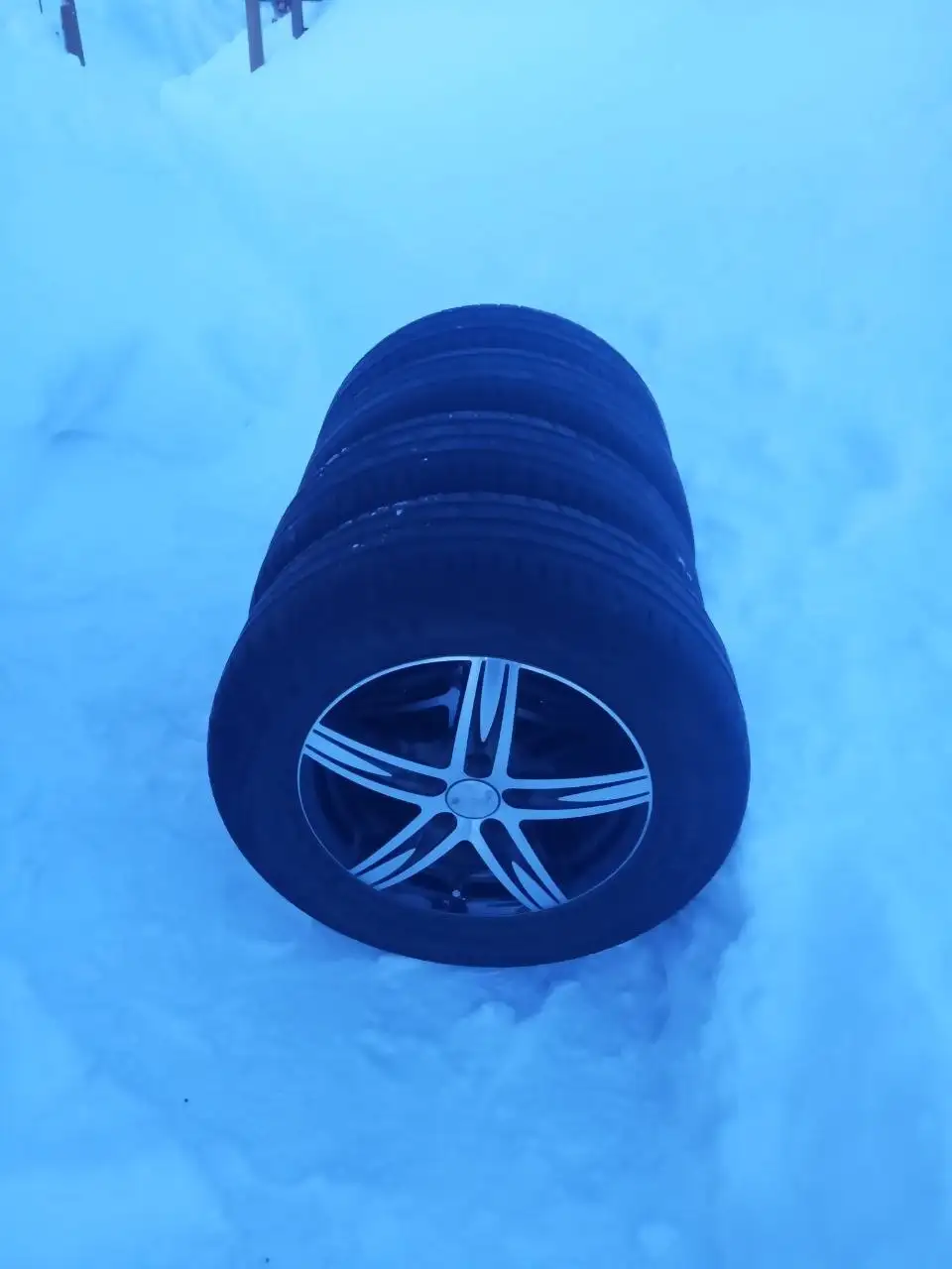 Колесный диск K&K Андора 6x15/5x114.3 D60.1 ET39 Алмаз черный с резиной 205/65R15 - Колесные диски и шины (Авто) в Уфа
