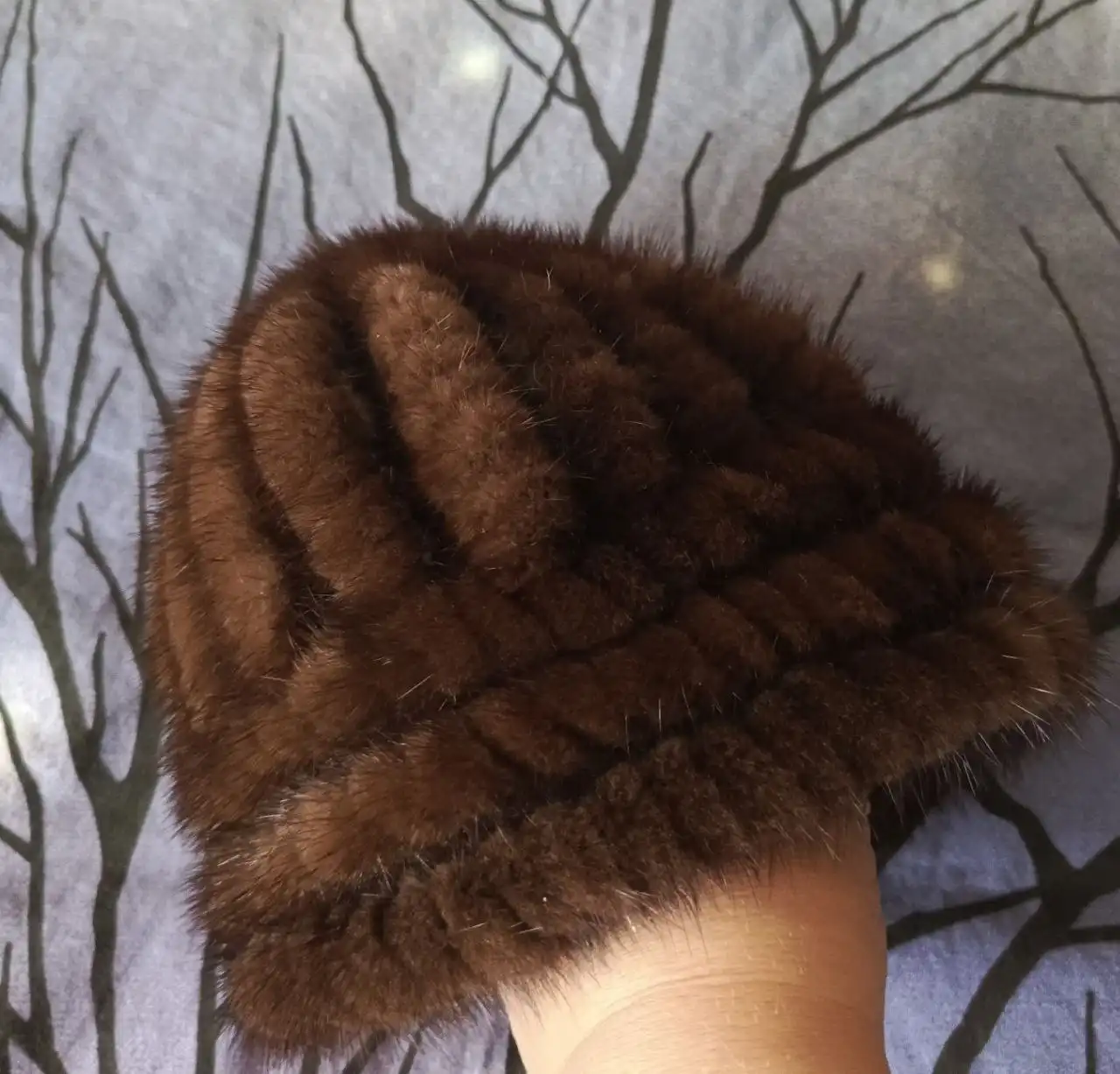 Женская шапка из норки