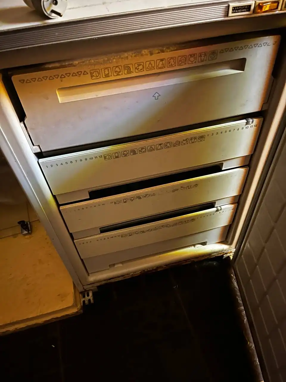 Морозильная камера в рабочем состоянии