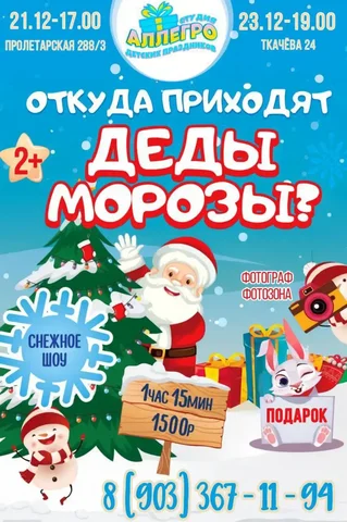Новогодняя программа для детей "Откуда приходят Деды Морозы?" - Услуги в Оренбург