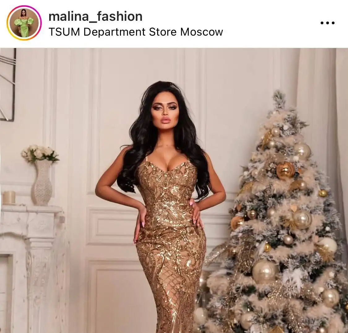 Платье золотое с пайетками Malina Fashion