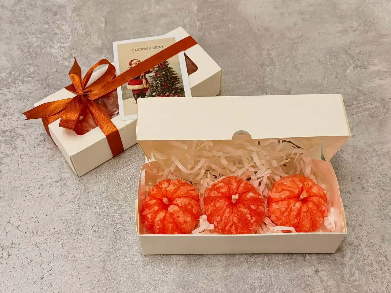 Свечи-мандаринки ручной работы с новогодним ароматом