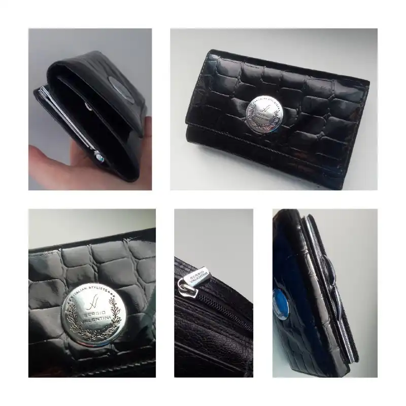 Кошелёк Sergio Valentini из натуральной лакированной кожи под крокодила