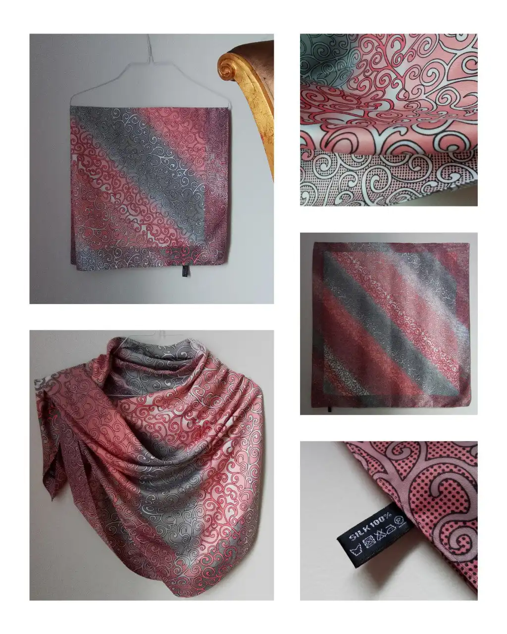 Шелковый платок с красивым принтом