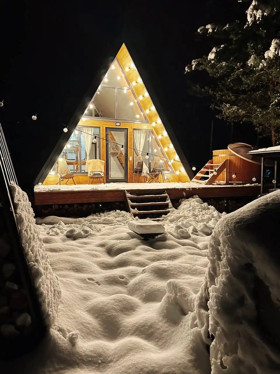 Отдых в зимнем Подмосковье в домиках A-Pushka