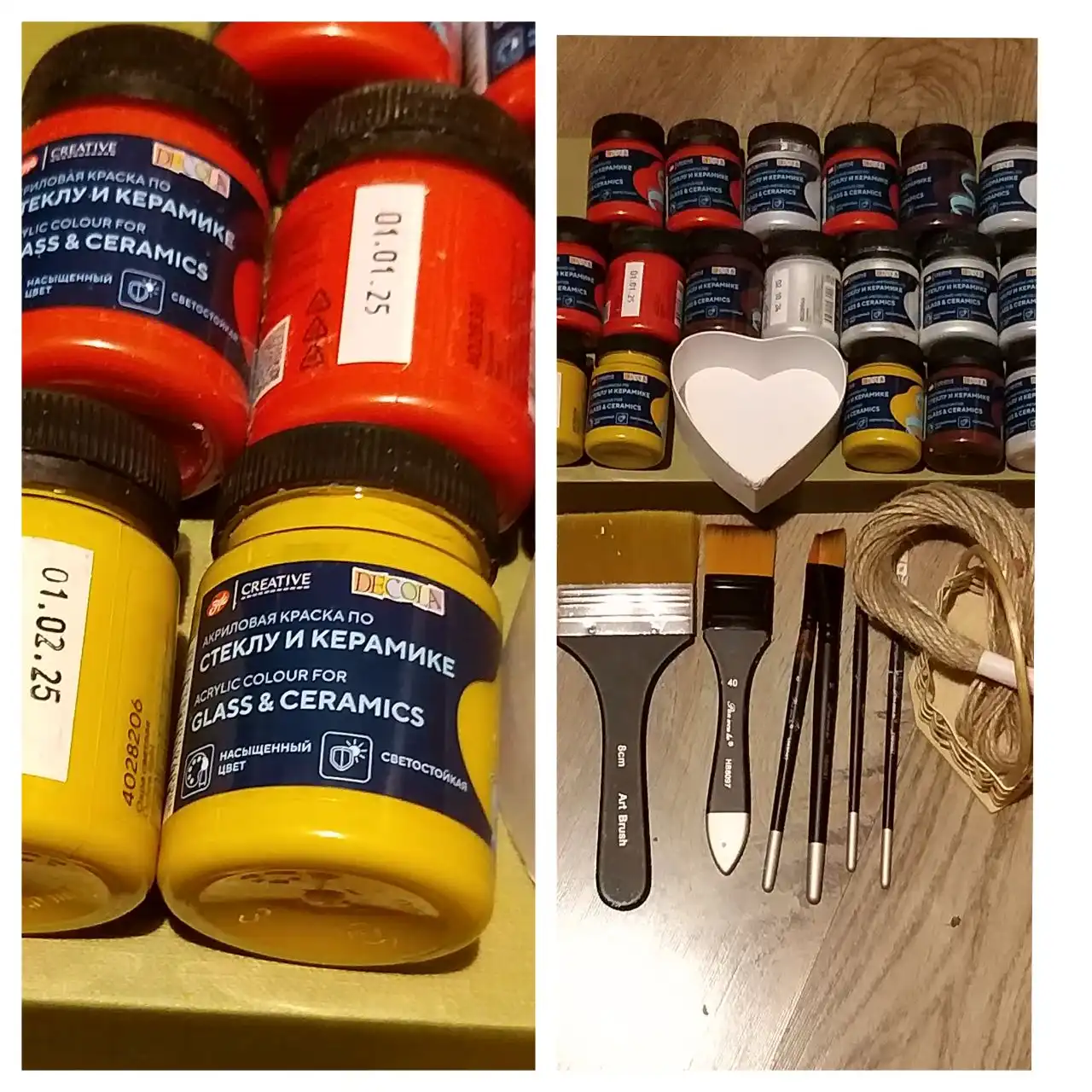 Набор акриловых красок по стеклу и керамике 18 штук - Товары для творчества (Барахолка) в Москва