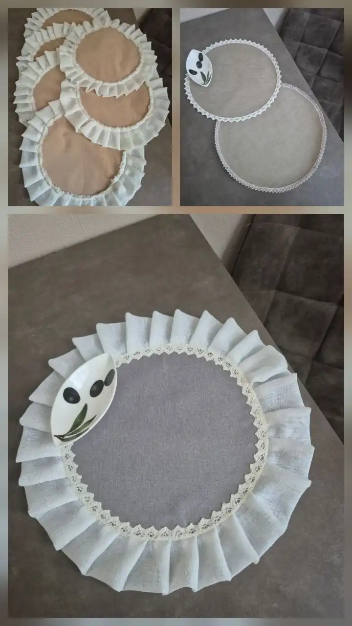 Сервировочные салфетки 35см с рюшем - Текстиль для дома (Барахолка) в Москва