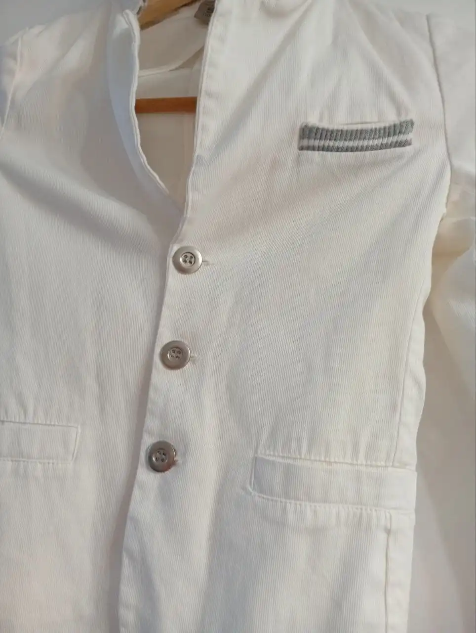 Белый хлопковый пиджак для ребенка 4-5 лет - Детская одежда (Одежда) в Москва