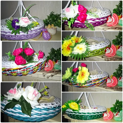 Пасхальные корзинки из искусственного ротанга ручной работы - Подарочные наборы в Москва