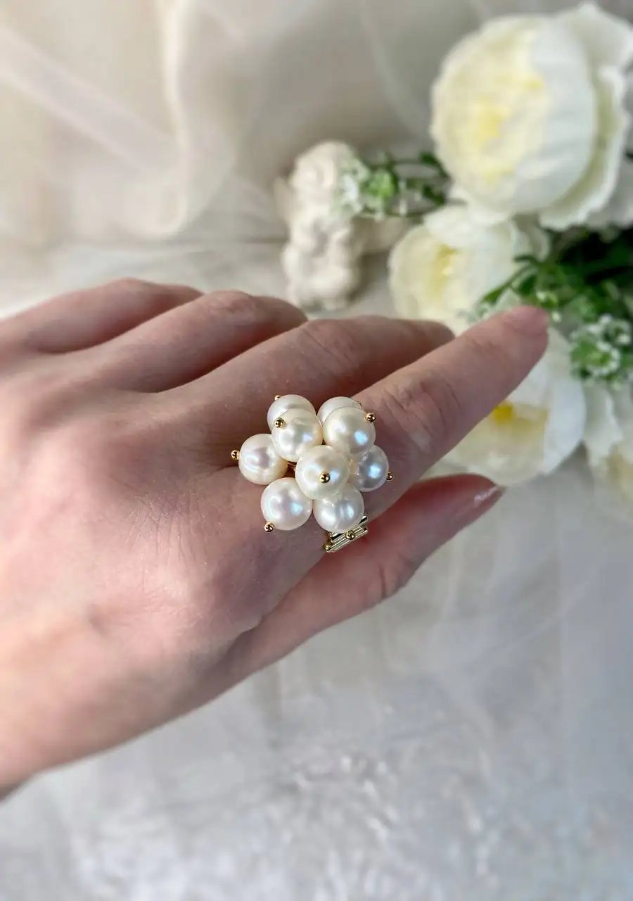 Изящное кольцо с натуральным жемчугом 7,5-8мм - Украшения (Барахолка) в Москва