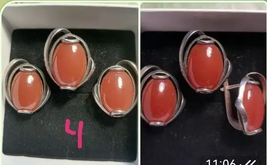 Комплекты серег и колец с натуральными камнями - Барахолка в Москва