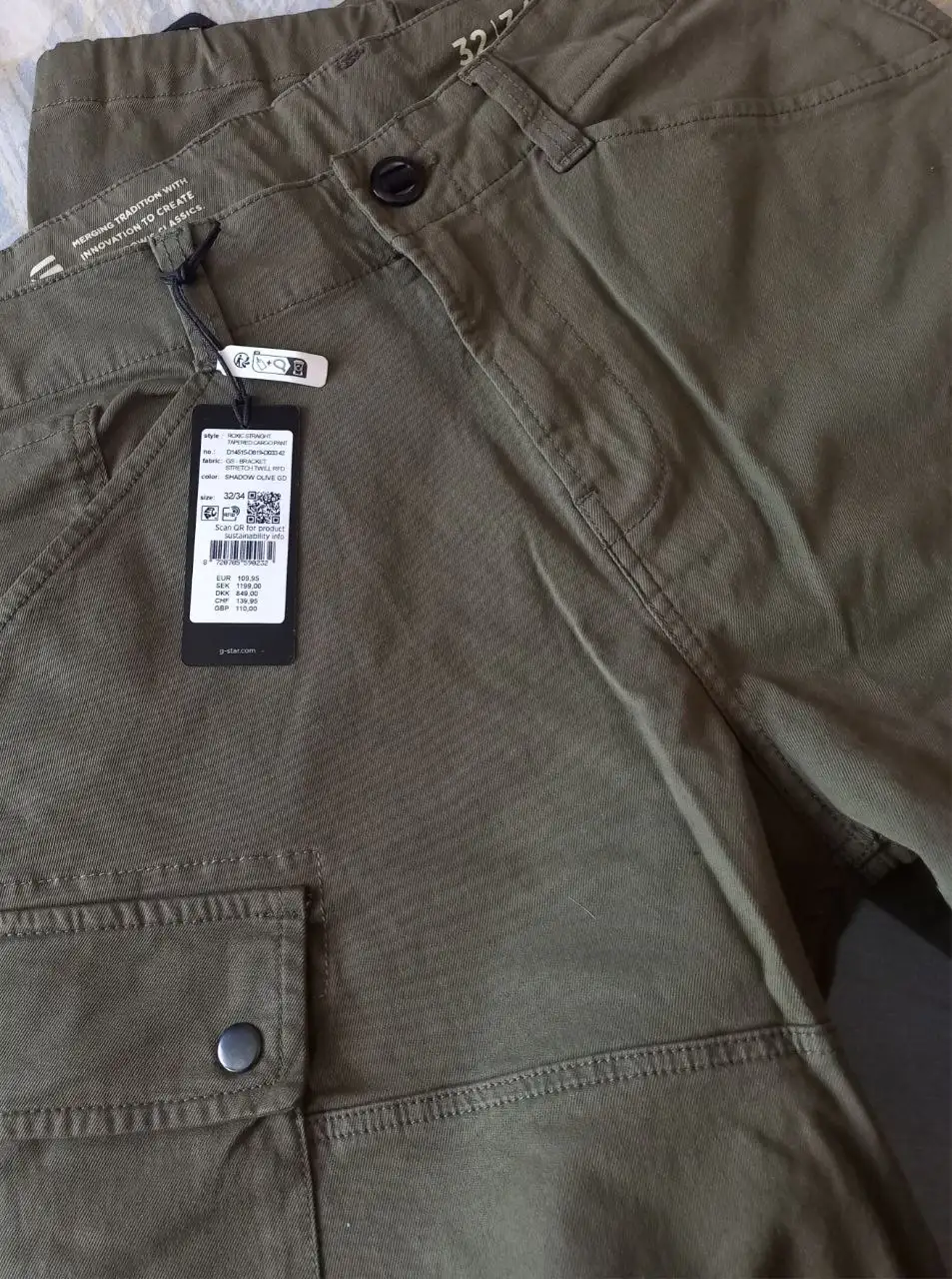 Брюки G-star RAW roxic straight tapered cargo W32L34 - Брюки (Одежда) в Москва