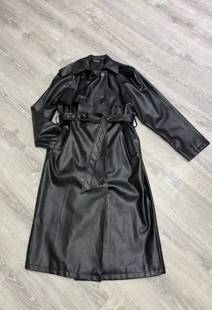 Тренч из экокожи с кокеткой на спинке, размер М - Верхняя одежда в Зеленоград
