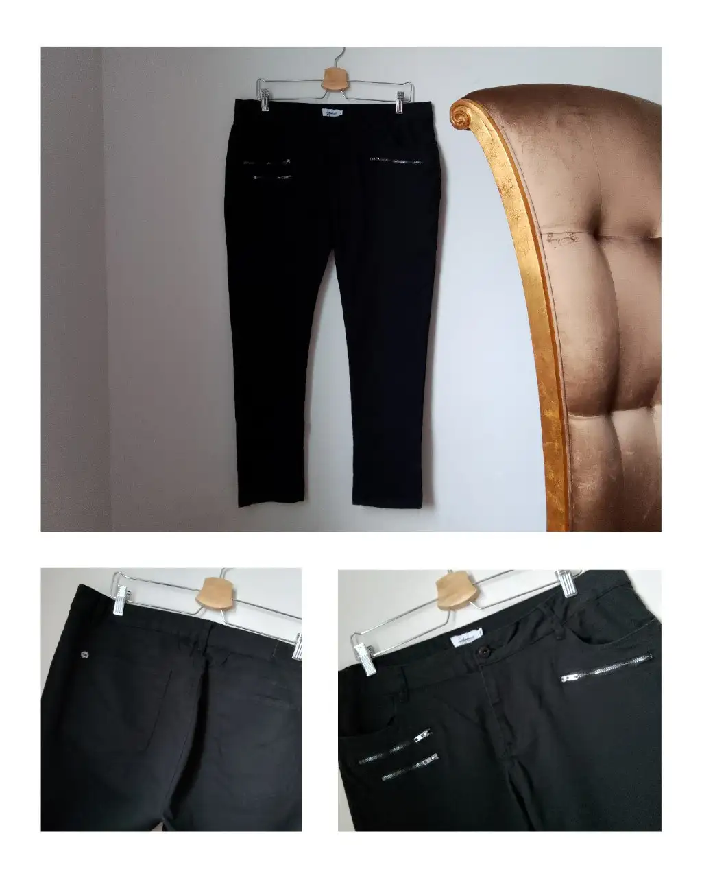 Стильные черные женские джинсы с декоративными молниями - Джинсы (Одежда) в Москва