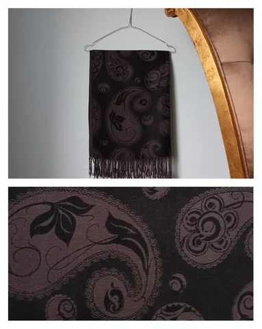 Стильный палантин с пейсли в тёмно-коричневом оттенке - Толстовки/Худи в Москва