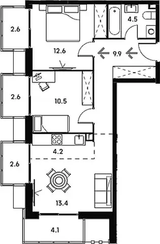 Продажа евротрешки 67 квм с панорамными окнами - Жилой комплекс в Москва