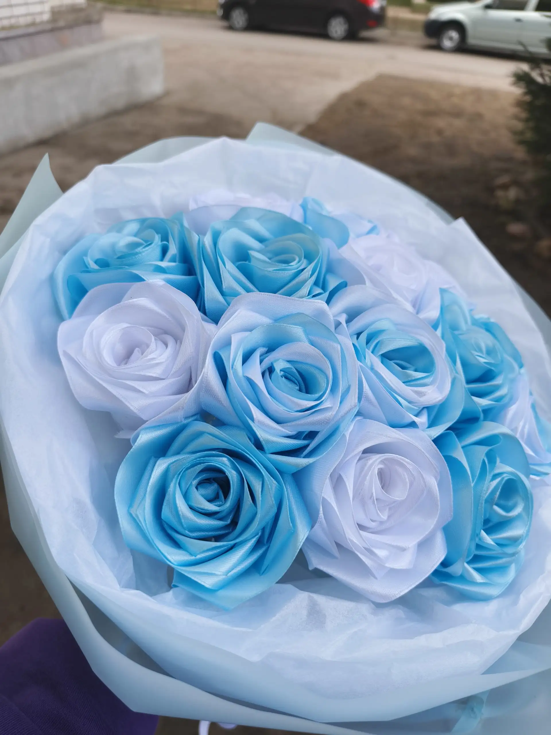 Букет из атласных лент с ароматом духов - Рукоделие (Барахолка) в Москва