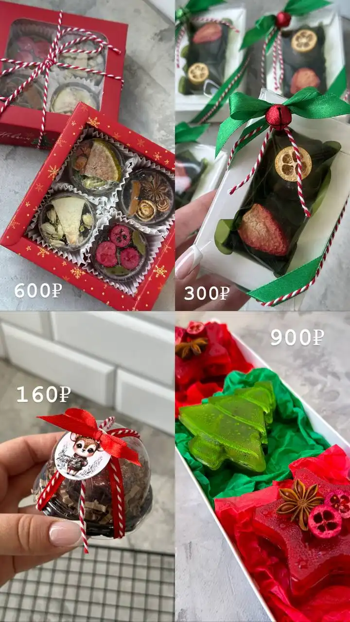 Новогодние подарки: леденцы без сахара и крафтовый чай