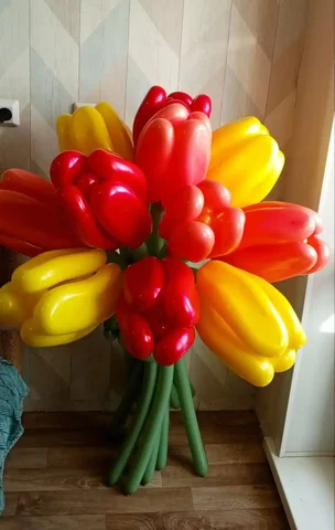 Букеты тюльпанов из воздушных шаров на праздники - Йога в Барнаул