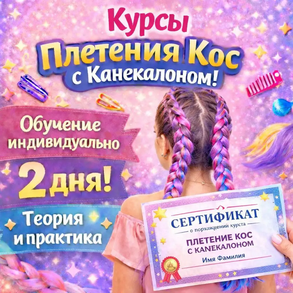 Обучение плетению кос с канекалоном и изготовлению аксессуаров - Обучение (Услуги) в Барнаул