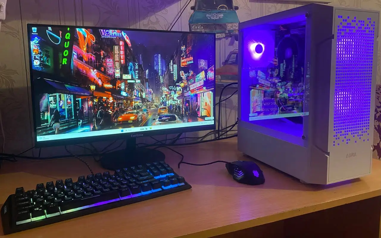 Игровой компьютер с монитором 24 дюйма и комплектующими - Компьютеры и комплектующие (Электроника) в Барнаул