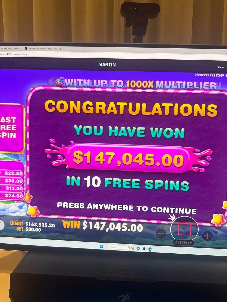 Выигрыш в онлайн-игре Свит бонанза - Азартные игры (Хобби и отдых) в Чебоксары