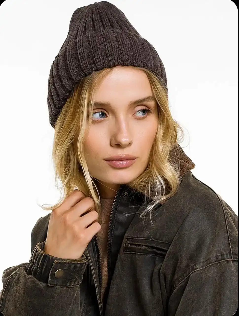 Шапочка бини с шерстью