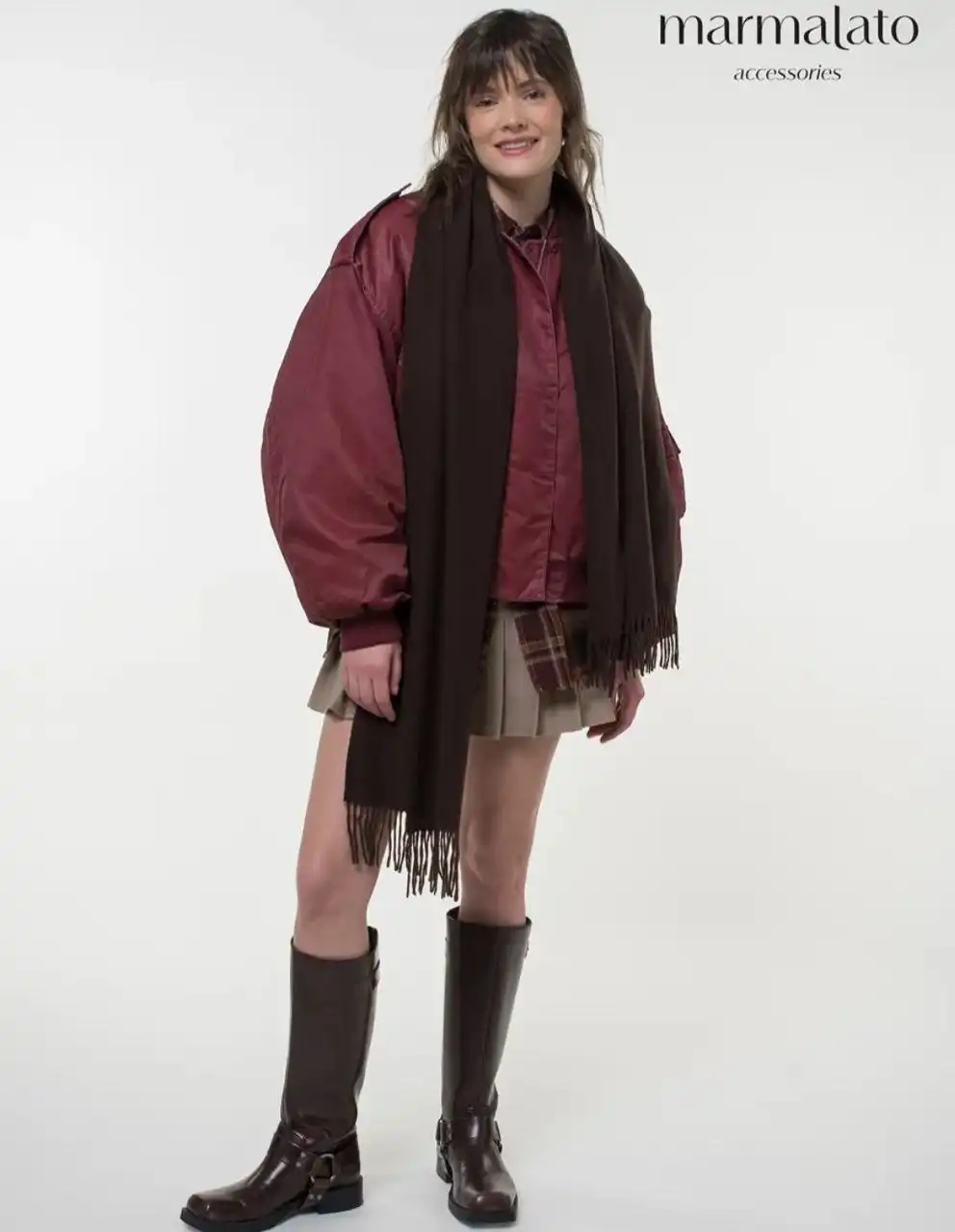 Палантин шоколадного цвета с вискозой