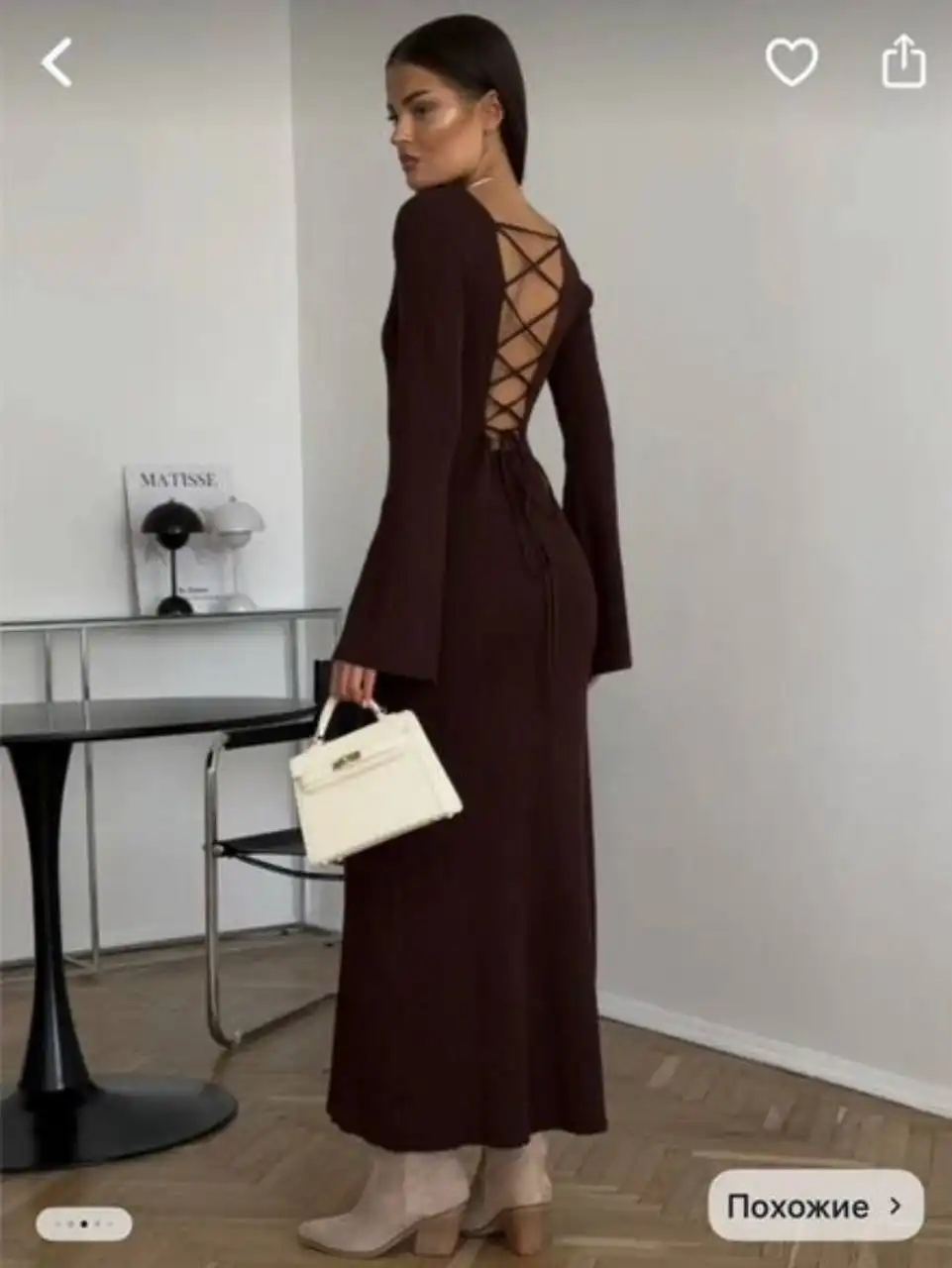 Платье шоколадного цвета трикотажное - Платья (Одежда) в Томск