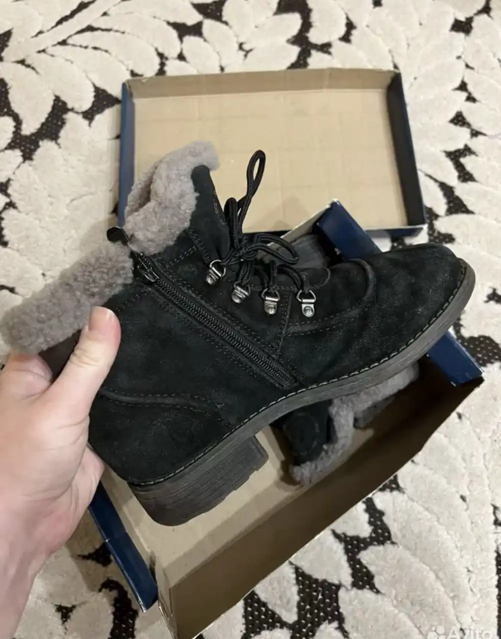 Ботинки натуральная замша и мех внутри, размер 37 - Обувь (Одежда) в Томск