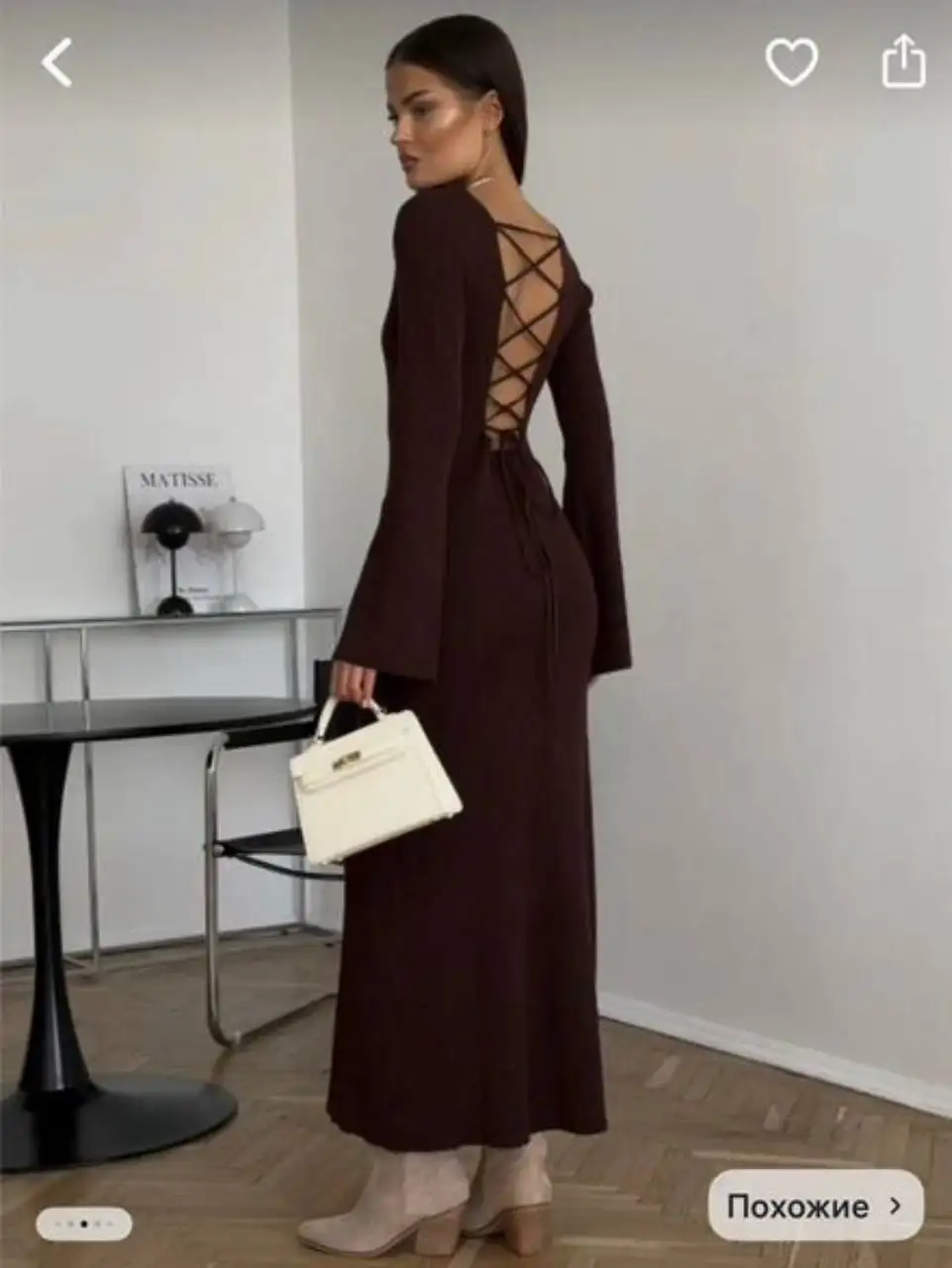 Платье шоколадного цвета из трикотажа, размер 46-48 - Платья (Одежда) в Томск