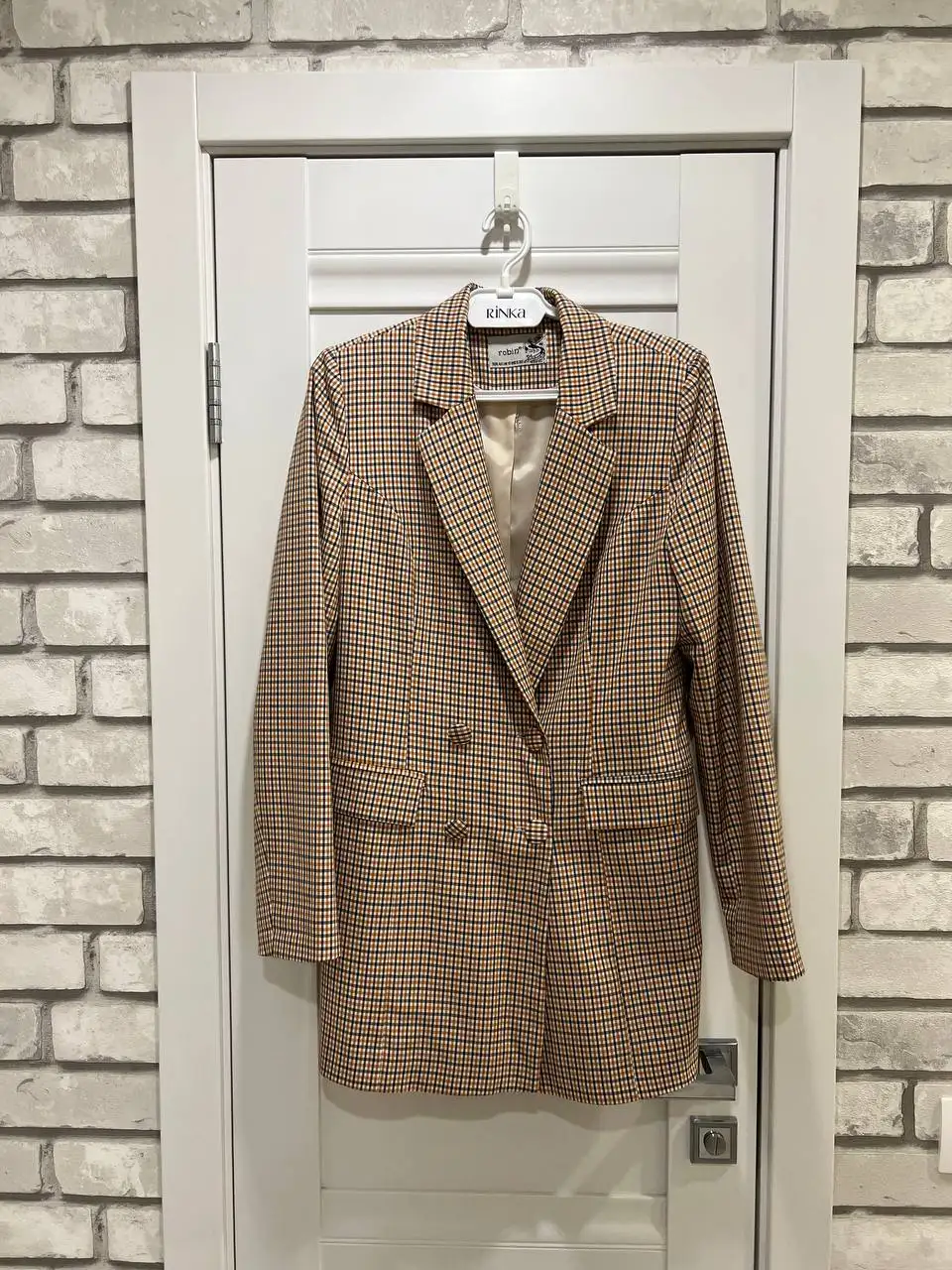 Удлиненный приталенный пиджак в клетку размер 46 - Пиджаки (Одежда) в Томск