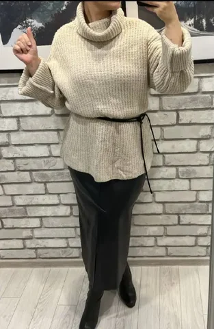 Джемпер, свитер с горлом удлиненный, размер оверсайз - Купальники в Томск