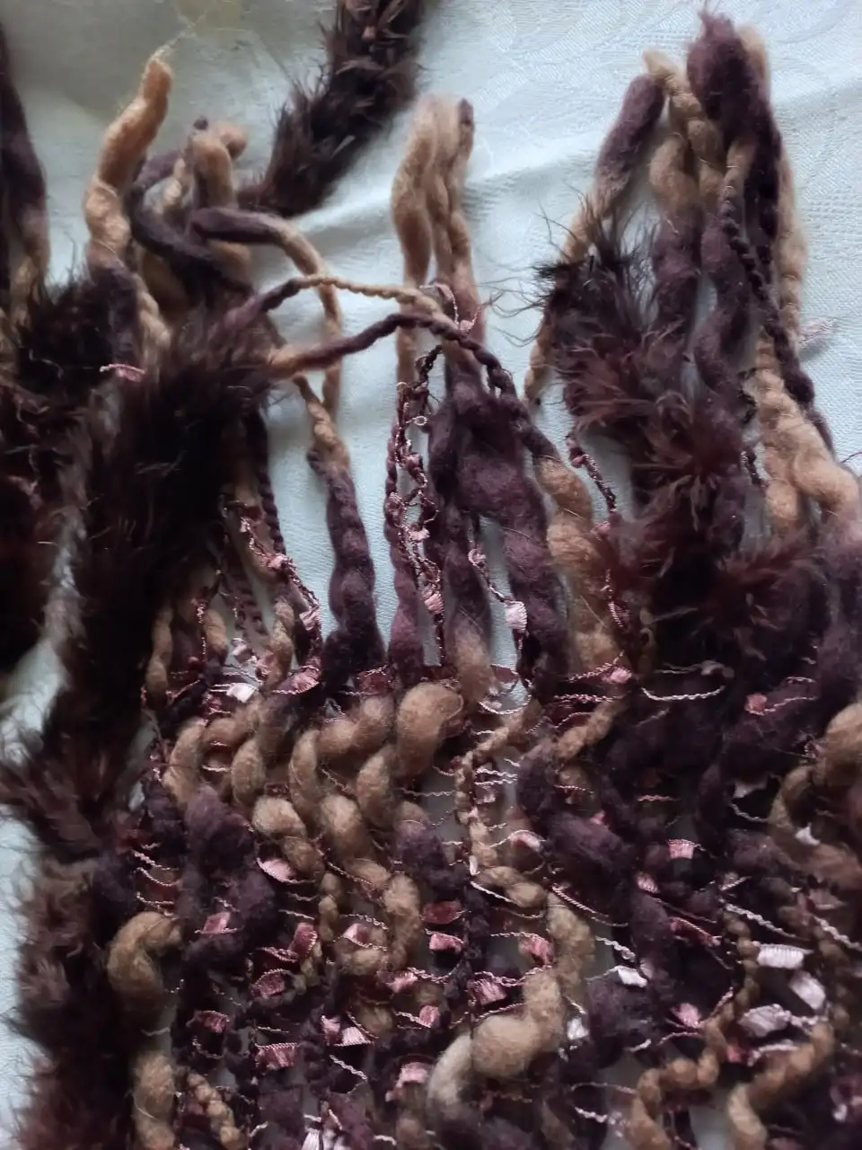 Дизайнерский шарф с мехом и бахромой - Аксессуары (Одежда) в Томск