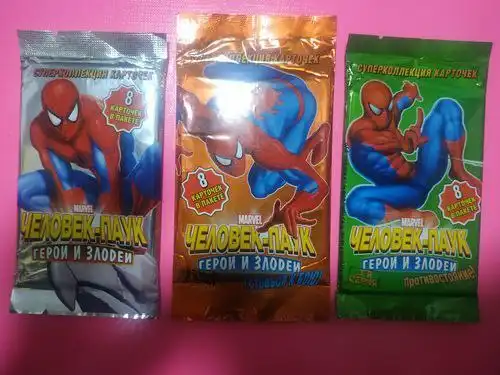 Покупка карточек Человек-паук и журналов