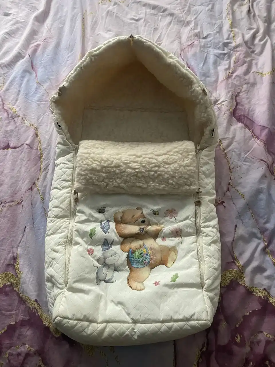 Кокон, шерсть овечки, б.у 1 сезон