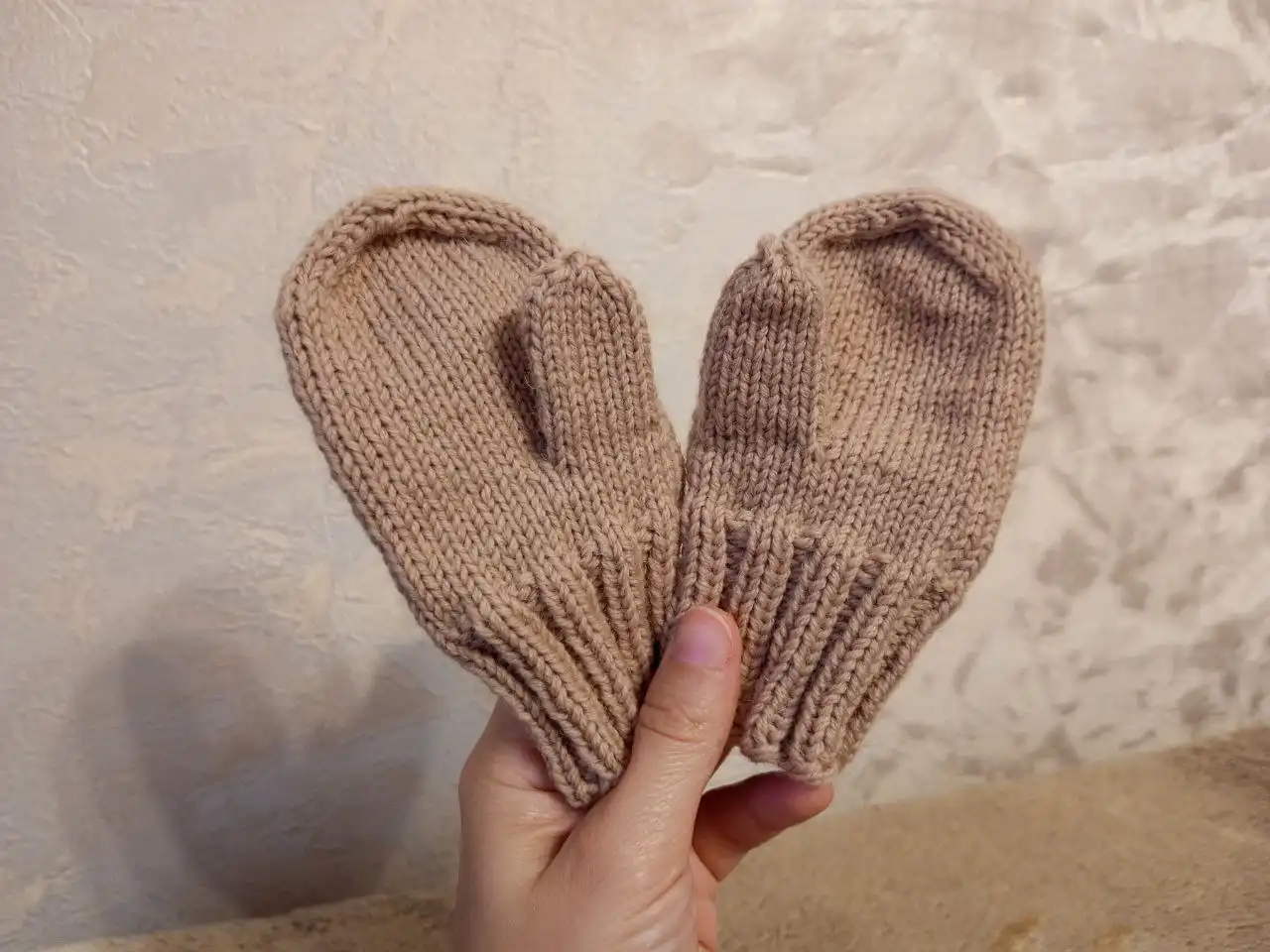 Варежки из мериноса для детей 3-4 лет