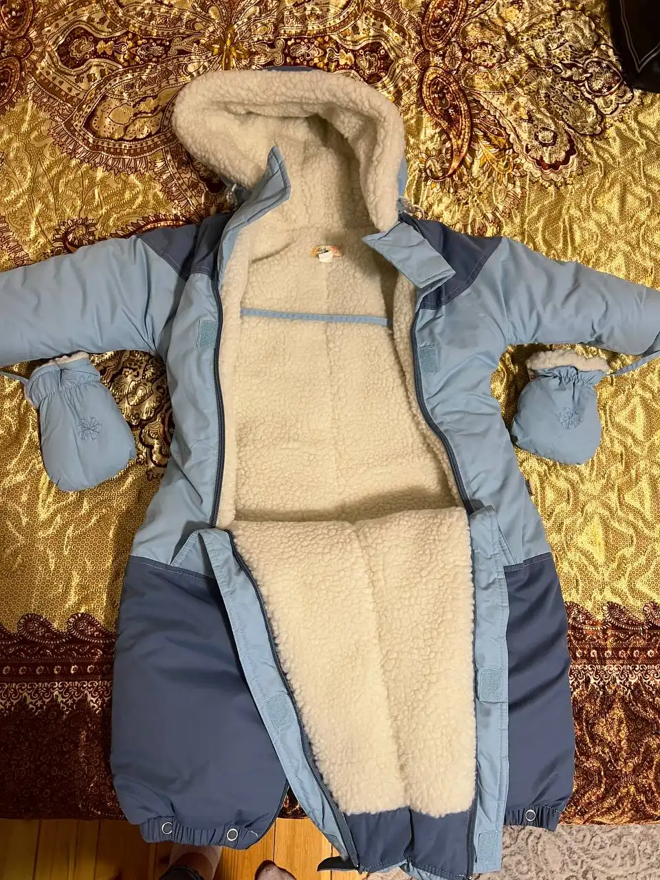 Зимний комбинезон-конверт из натуральной овчины